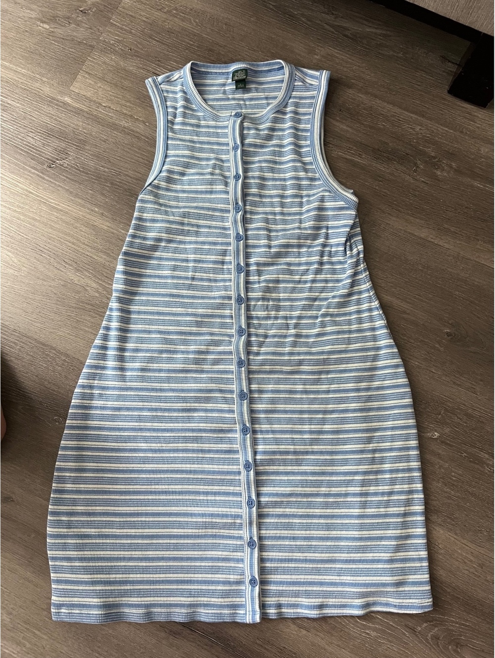 Wild Fable Blue striped sleeveless ribbed bodydress